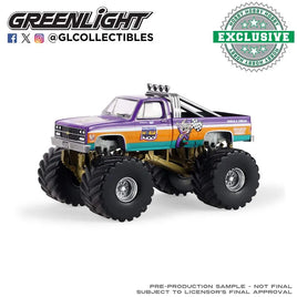 Greenlight 1:64 Kings of Crunch - 1981 Chevrolet K-10 Monster Truck – Chuck E. Cheese Racing World and Hendrick Motorsports Collaboration (Hobby Exclusive) Now Then & Forever Collectibles