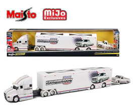 Maisto 1:64 Mijo Exclusives Mack Anthem & 1987 Chevrolet 1500 Pick-Up Truck – SQUAREBODY USA – Design Transporters Now Then & Forever Collectibles