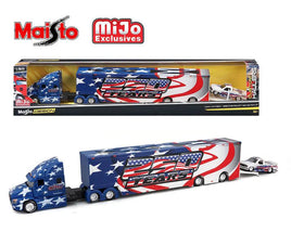 Maisto 1:64 Mijo Exclusives Mack Anthem & 1993 Chevrolet 454 SS Pick-Up Truck – America 250th Year – Design Transporters