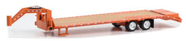 Gooseneck Trailer in Orange with Red and White Conspicuity Stripes