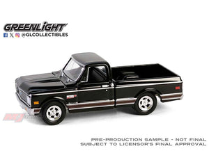 (Preorder) Greenlight 1:64 1972 Chevrolet Cheyenne C10 Short Bed – Black – Hobby Exclusive