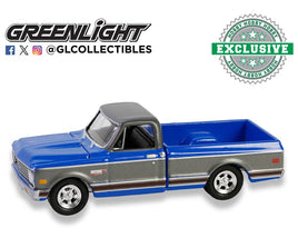 1972 Chevy Cheyenne C10 Short Bed – Electric Blue and Gunmetal Gray (Hobby Exclusive