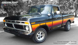 Greenlight 1:64 1977 Ford F-100 – Free Wheeling Stripes Edition – Raven Black (Hobby Exclusive)