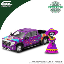GREENLIGHT COLLECTIBLES 2023 GMC Sierra 3500 HD - Dia de los Muertos with La Catrina Figurine (Hobby Exclusive)