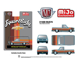 (Preorder) M2 Machines 1:64 1978 Chevrolet C10 Silverado Squarebody Pickup Truck – Cool Grey – MiJo Exclusives Limited Edition