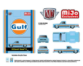 M2 Machines 1:64 1978 Chevrolet Silverado 30 Custom GULF – Blue – MiJo Exclusives Limited Edition