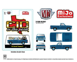 M2 Machines 1:64 1977 Chevrolet Cheyenne 10 “C10s In The Park” – Blue – MiJo Exclusives Limited Edition