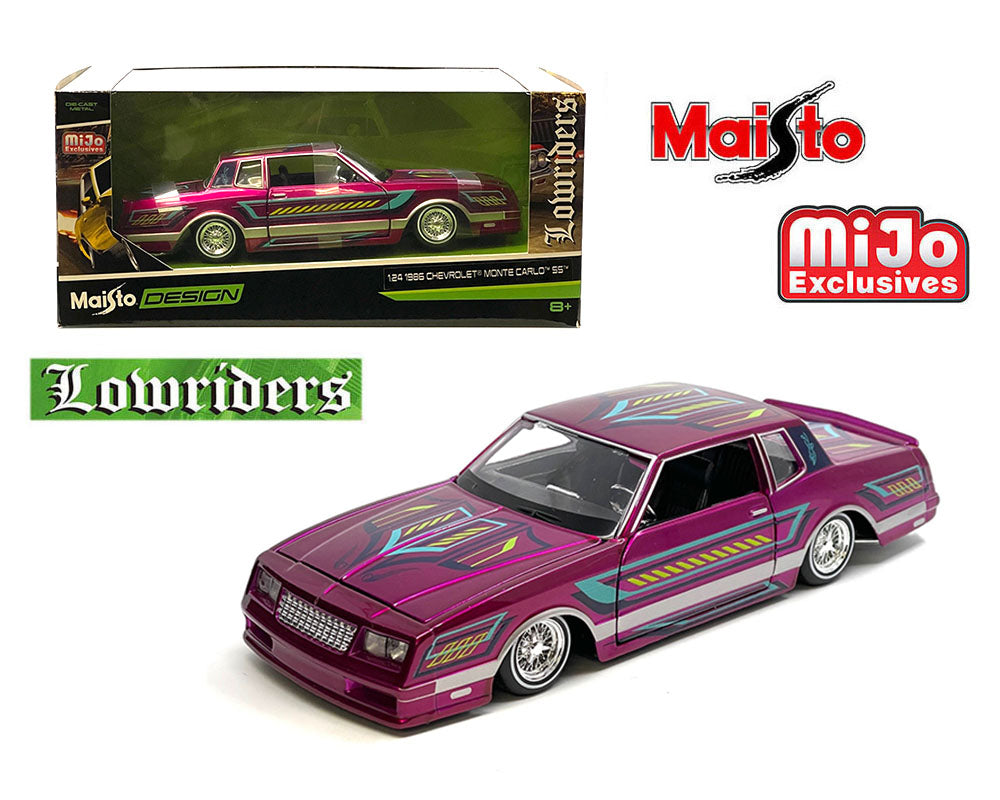 (Preorder) Maisto 1:24 1986 Chevrolet Monte Carlo Lowrider – Hot Pink – Lowriders Design – MiJo Exclusives