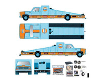 (Preorder) M2 Machines 1:64 Mijo Exclusives Auto-Haulers 1973 Chevrolet C30 Wedge Truck & 1978 Chevrolet Silverado 10 Bedless Gulf Livery – Blue – Limited Edition.