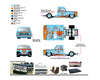 (Preorder) M2 Machines 1:64 Mijo Exclusives Auto-Haulers 1973 Chevrolet C30 Wedge Truck & 1978 Chevrolet Silverado 10 Bedless Gulf Livery – Blue – Limited Edition