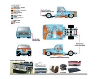 (Preorder) M2 Machines 1:64 Mijo Exclusives Auto-Haulers 1973 Chevrolet C30 Wedge Truck & 1978 Chevrolet Silverado 10 Bedless Gulf Livery – Blue – Limited Edition.