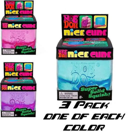 Nee Doh Nice Cube 3 pack Super Solid Squish! - Blue Purple Pink - Brand New!
