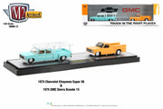 M2 Machines Auto-Haulers release 72 (36000-72) - GM work horse duo including a 1973 Chevy C30 And 1974 GMC Truck.