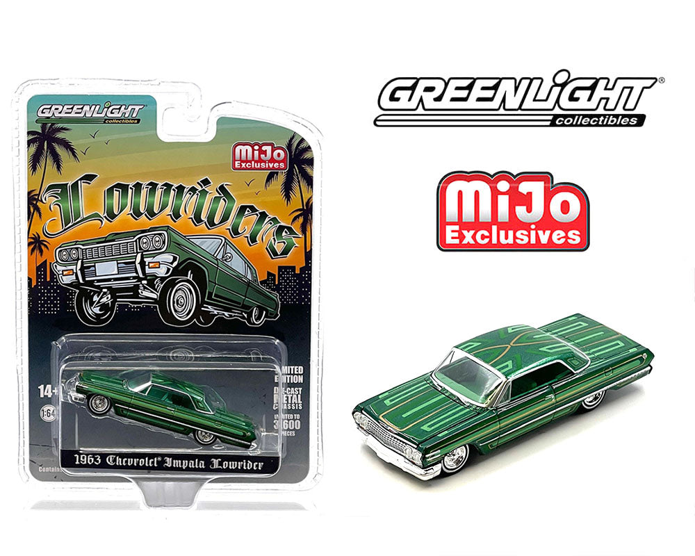 Greenlight 1:64 1963 Chevrolet Impala SS Lowriders Limited 3,600 Pcs- Metallic Green – MiJo Exclusives