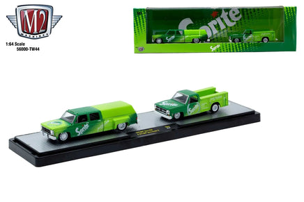 M2 Auto Hauler Coca-Cola Haulers (56000-TW44) - 1976 GMC Sierra 3500 & 1975 GMC Sierra Grande 15 - Sprite Now Then & Forever Collectibles