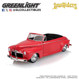 Greenlight 1:64 Lowriders Series 8 - 1942 Ford Deluxe Convertible Top Down - Candy Apple Red Now Then & Forever Collectibles