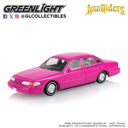Greenlight 1:64 Lowriders Series 8 - 1996 Ford Crown Victoria - Bubblegum Pink (New Tooling) Now Then & Forever Collectibles