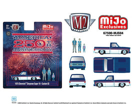 M2 Machines 1:64 Diorama Series 1975 Chevrolet Cheyenne Super 10 Custom 250th America Anniversary with Family Figures – Mijo Exclusives