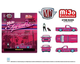 M2 Machines 1:64 Diorama Series 1995 Chevrolet S10 Lowriders with Girl & Pitbull Dog Figures – Pink – Mijo Exclusives
