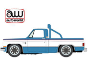 (Preorder) Auto World 1:64 1981 Chevrolet Silverado 10 Pickup Fleetside Lowered – Light Blue – Limited Edition