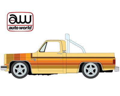 (Preorder) Auto World 1:64 1981 Chevrolet Silverado 10 Pickup Fleetside Lowered – Cream – Limited Edition