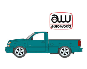 (Preorder) Auto World 1:64 2005 Chevrolet Silverado SS Custom Single Cab Version A – Teal Turquoise Metallic