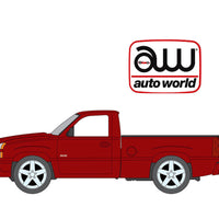 (Preorder) Auto World 1:64 2005 Chevrolet Silverado SS Custom Single Cab Version B – Candy Apple Red Metallic