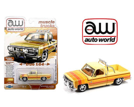 Auto World 1:64 1981 Chevrolet Silverado Fleetside Custom Lowered – Beige – Hobby Exclusives Limited Edition