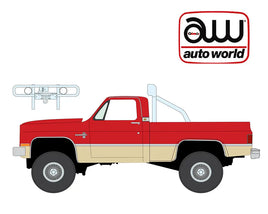Auto World 1:64 2026 Premium Release 2B – 1987 Chevy Silverado Fleetside 4×4 w/Roll Bar & Push Bar- Red