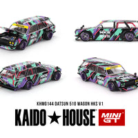 Preorder) Kaido House x Mini GT 1:64 Datsun KAIDO 510 Wagon HKS V1 – Oil Splash Pattern