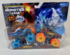 Monster Jam Fire Ice Dragon vs Zombie 2 Pack Walmart Exclusive Trucks