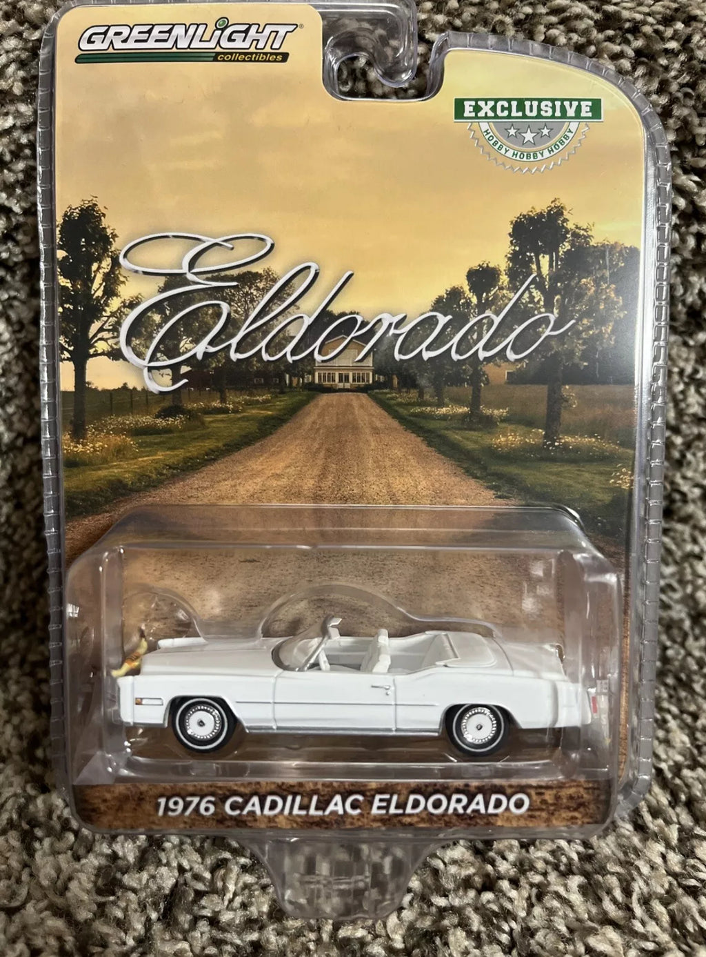 1976 Cadillac Eldorado Convertible – White with Bull Horns Hood Ornament (Hobby Exclusive)