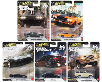 Hot Wheels 1:64 Fast & Furious 25Th Anniversary Premium 2026  Set of 5 Now Then & Forever Collectibles