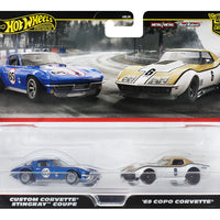 Hot Wheels 1:64 Car Culture Premium 2-Car Set Custom Corvette Stingray Coupe & 69 COPO Corvette