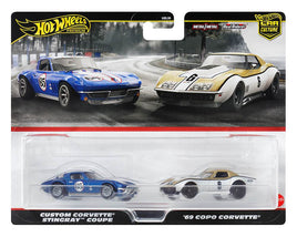 Hot Wheels 1:64 Car Culture Premium 2-Car Set Custom Corvette Stingray Coupe & 69 COPO Corvette