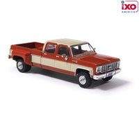 IXO Models 1975 Chevrolet K30 Crew Dab Dually - Grecian Bronze and Santa Fe Tan Deluxe Two-Tone Now Then & Forever Collectibles