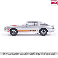 IXO MODEL 1979 Chevrolet Camaro Z28 - Silver with Orange Stripes Now Then & Forever Collectibles