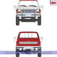 IXO Models 1984 Ford F-250 XLT Lariat Long Bed Styleside 4x4 - Victoria Tu-Tone Bright Canyon Red with Wimbledon White Now Then & Forever Collectibles