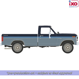 IXO MODELS 1981 Ford F-150 Custom Explorer Short Bed Styleside 4x2 - Tu-Tone Midnight Blue Metallic and Medium Blue Glow Now Then & Forever Collectibles