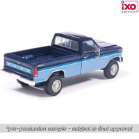 Ixo Model 1981 Ford F-150 Custom Explorer Short Bed Styleside 4x2 - Tu-Tone Midnight Blue Metallic and Medium Blue Glow Now Then & Forever Collectibles