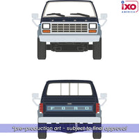IXO MODELS 1981 Ford F-150 Custom Explorer Short Bed Styleside 4x2 - Tu-Tone Midnight Blue Metallic and Medium Blue Glow Now Then & Forever Collectibles