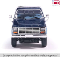 Ixo Model 1981 Ford F-150 Custom Explorer Short Bed Styleside 4x2 - Tu-Tone Midnight Blue Metallic and Medium Blue Glow Now Then & Forever Collectibles