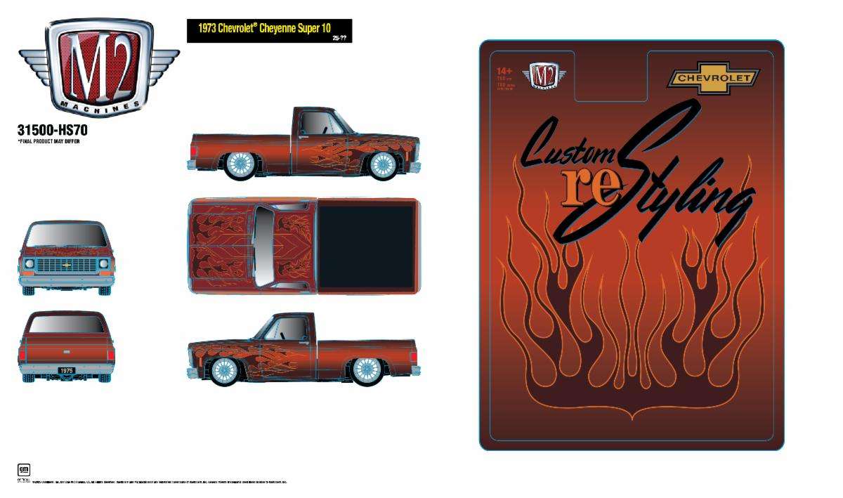 M2 Machines 1:64 1973 Chevrolet Cheyenne Super 10 Custom Re