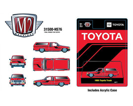 M2 Machines 1:64 1985 Toyota Truck with Camper Shell – Red- Hobby Exclusive