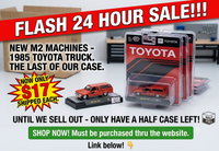 24 Hour Sale M2 Machines 1985 Toyota Truck with Camper Shell Red 1/64 - Free shipping in us