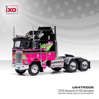 IXO Model 1:64 Scale 1976 Kenworth K100 Aerodyne - Black and Pink
