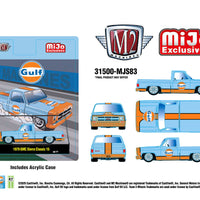 Preorder) M2 Machines 1:64 1979 GMC Sierra Classic 15 Custom GULF – Blue – MiJo Exclusives Limited Edition