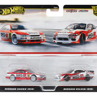 Hot Wheels 1:64 Car Culture Premium 2-Car Set Nissan 240SX (S14) & Nissan Silvia (S15)