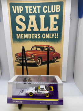 MAZDA RX-7 FC3S PANDEM RHD #66 WHITE & PURPLE 1/64 BY TARMAC WORK