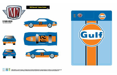 Preorder M2 Machines 1969 Chevrolet® Camaro Custom - Gulf-Hobby Release HS59